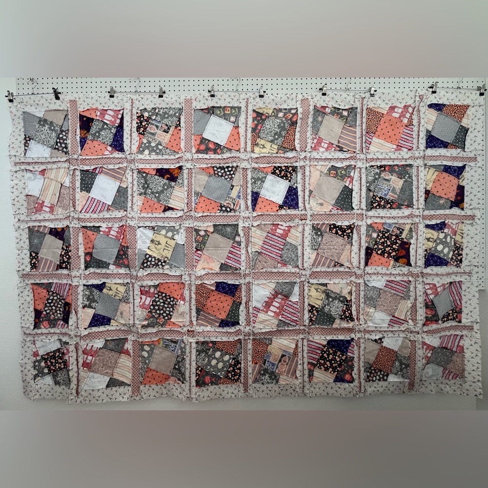 61x96 Halloween Themed in Square Quilt Patterned Fabric. - Picture 7 of 10